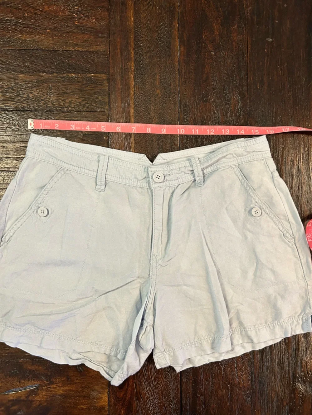 Calvin Klein Jeans Light Blue Women's Lightweight Linen Blend Shorts
